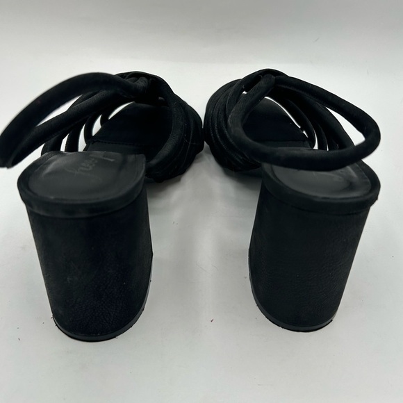 Free People Colette Cinched Strappy black leather Chunky BoHo Heel Sandals 38.5 - Picture 8 of 13